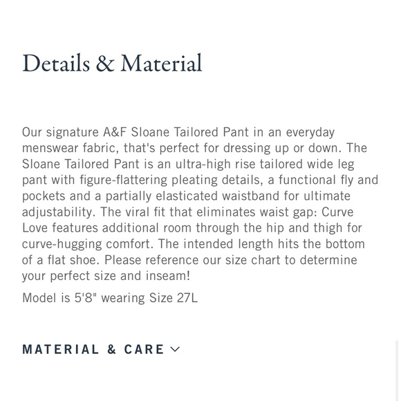 Abercrombie & Fitch Black Sloane Wide Leg Pants (Curve Love) - Picture 6 of 6